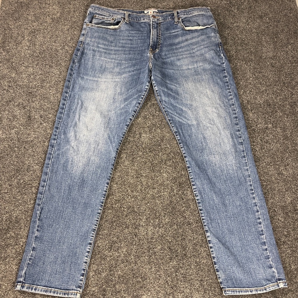 Lucky Brand 121 Slim Straight Jeans Mens 40x32 Light Wash Stretch Denim